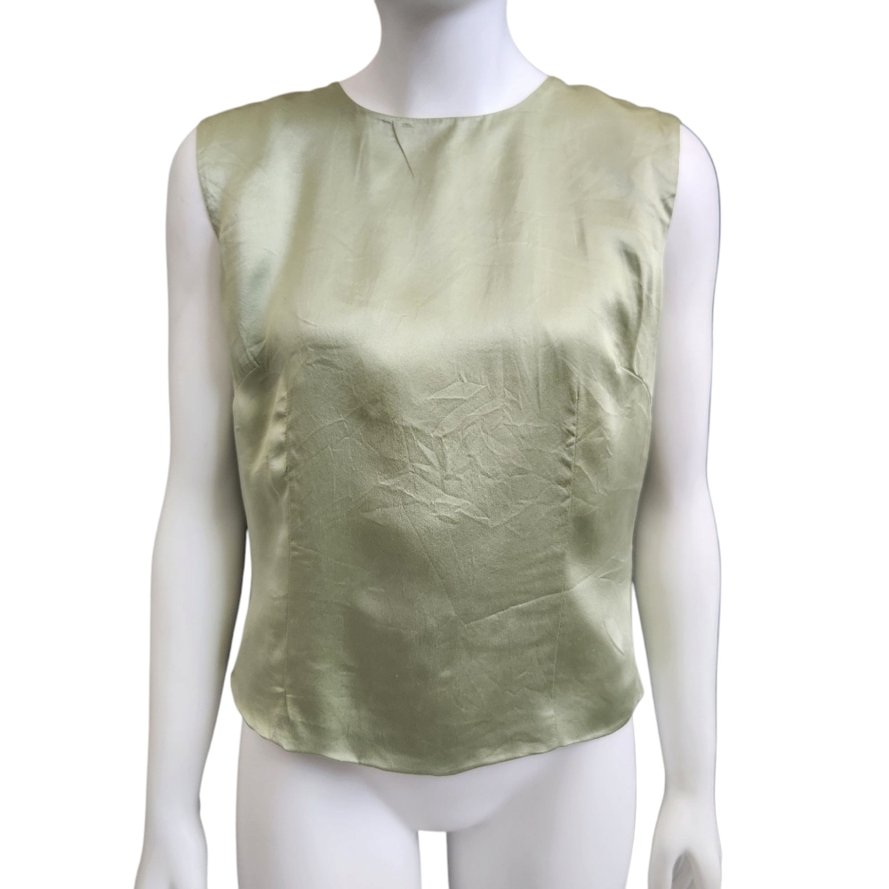 j crew All Silk Retro Blouse-Button Back-Pistachio Green-Y2K-Hepburn-esk Vibes 4
